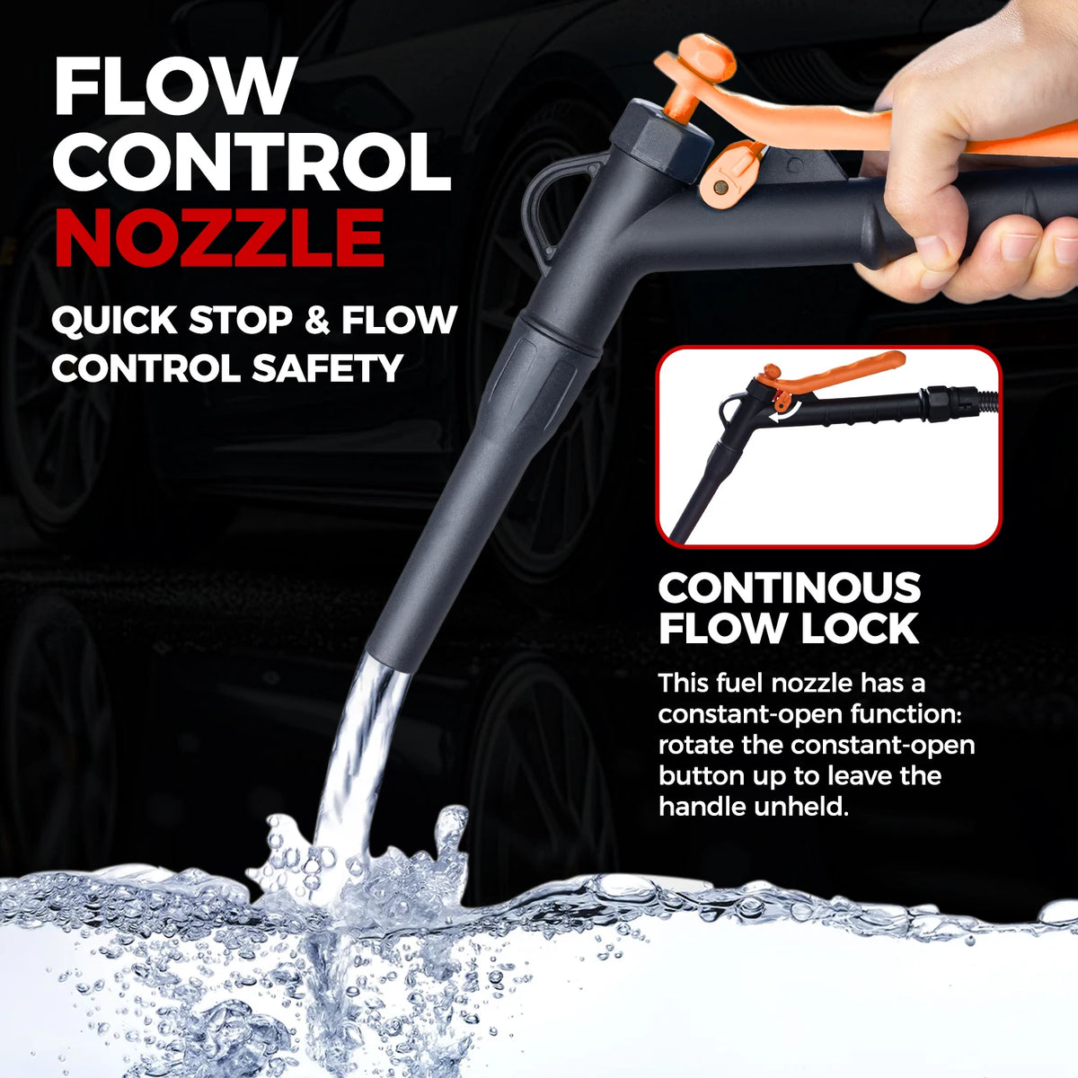 Portable Electric Fuel Transfer Pump | 12V/Battery Powered 3.2 GPM Pump