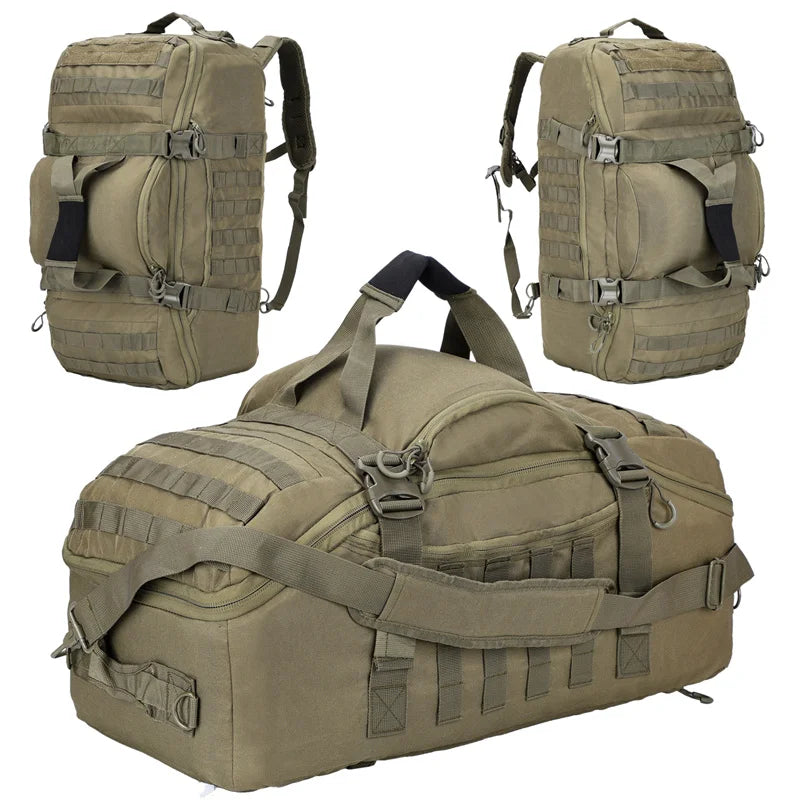 25L–80L 3-Way Camping Duffle Backpack | MOLLE Travel & Gear Bag