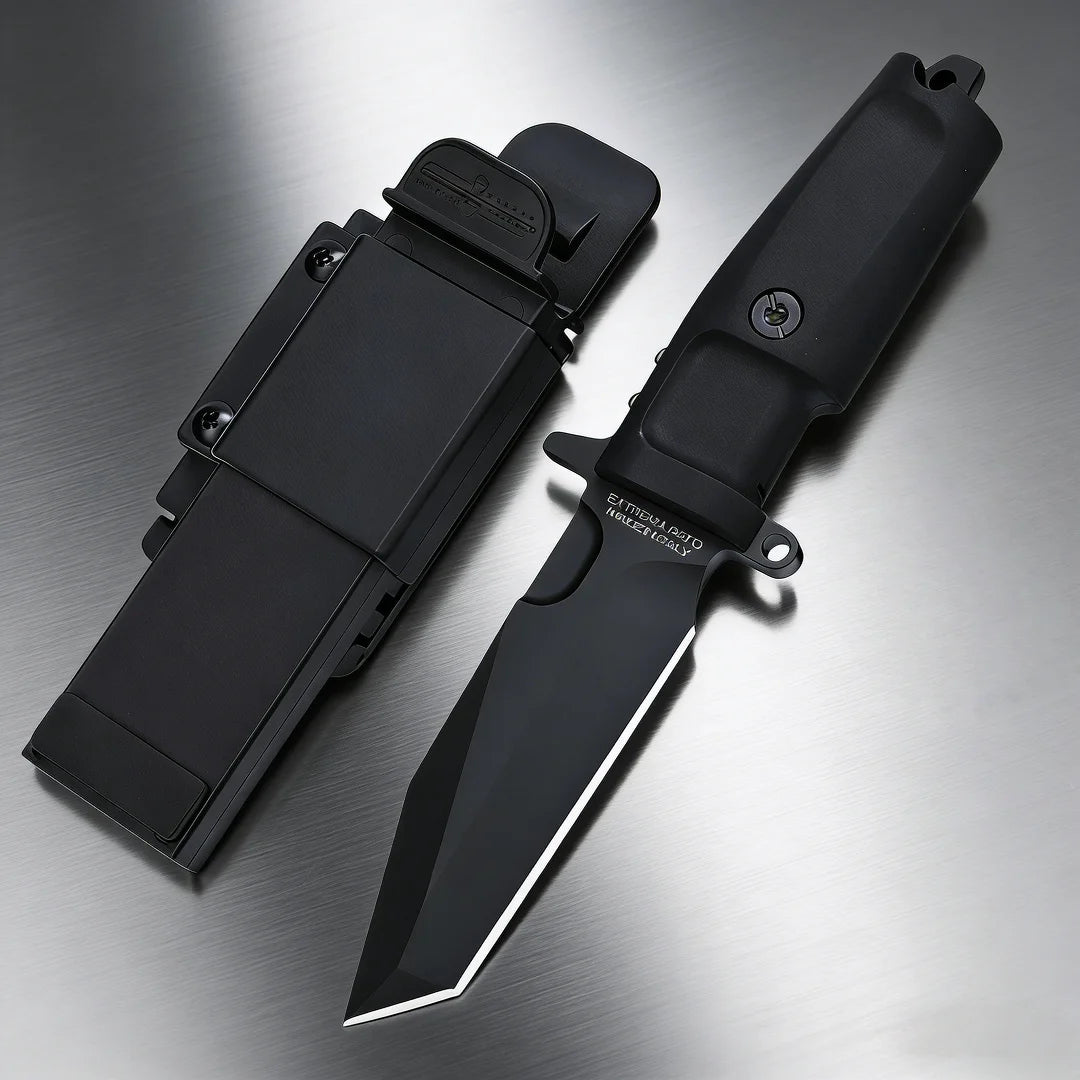 N690 Steel Compact Fixed-Blade Knife | 19cm Straight Blade with Sheath