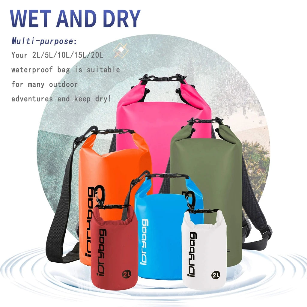 Waterproof Roll-Top Dry Bag | 2L–20L Outdoor Gear Storage Bag