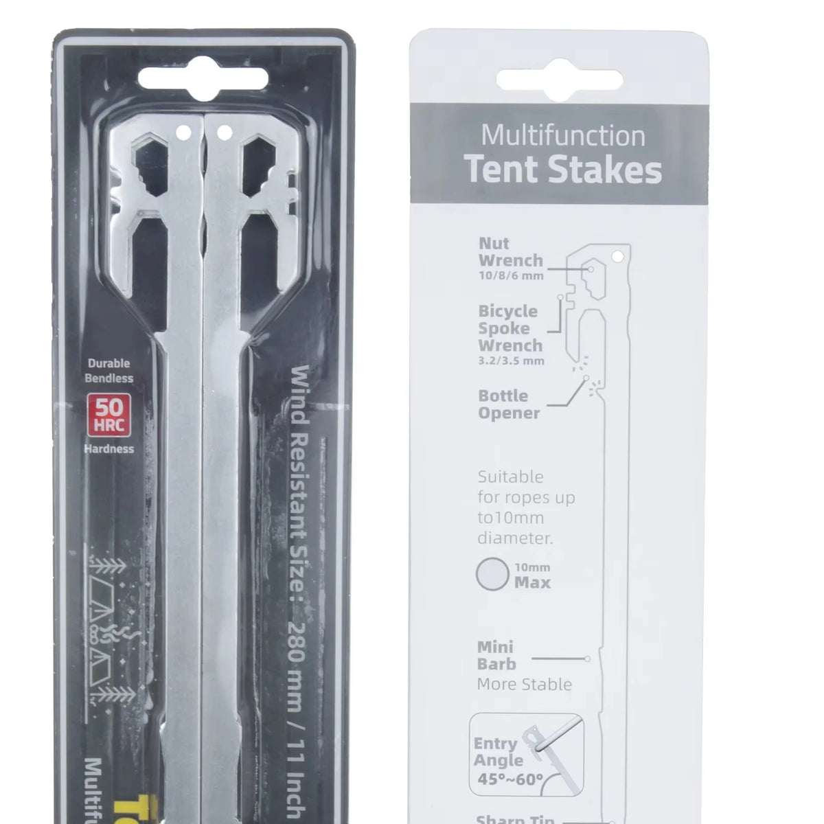 6-Pack Heavy-Duty Stainless Steel Tent Pegs | 28cm Ground Stakes