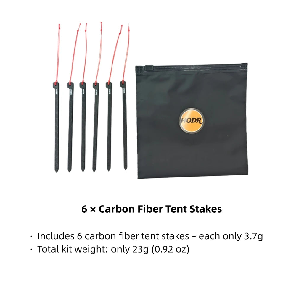 Ultralight Carbon Fibre Tent Pegs | 12cm Lightweight Camping Stakes