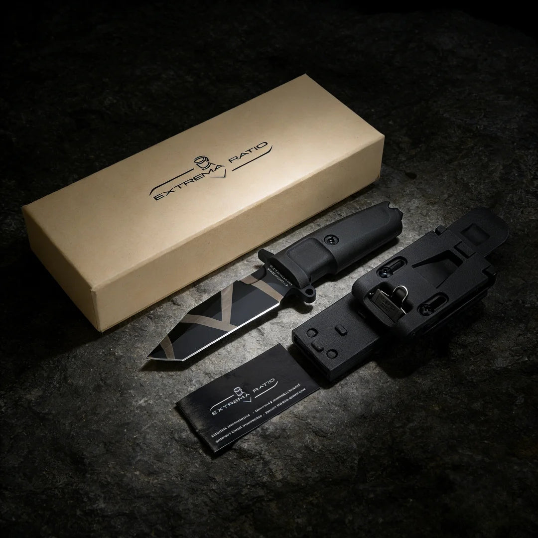 N690 Steel Compact Fixed-Blade Knife | 19cm Straight Blade with Sheath