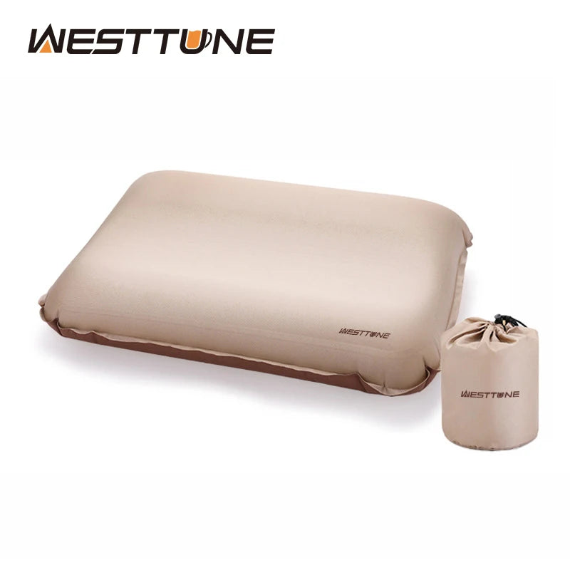 Self-Inflating Camping Pillow | Compact 3D Sponge Travel Pillow