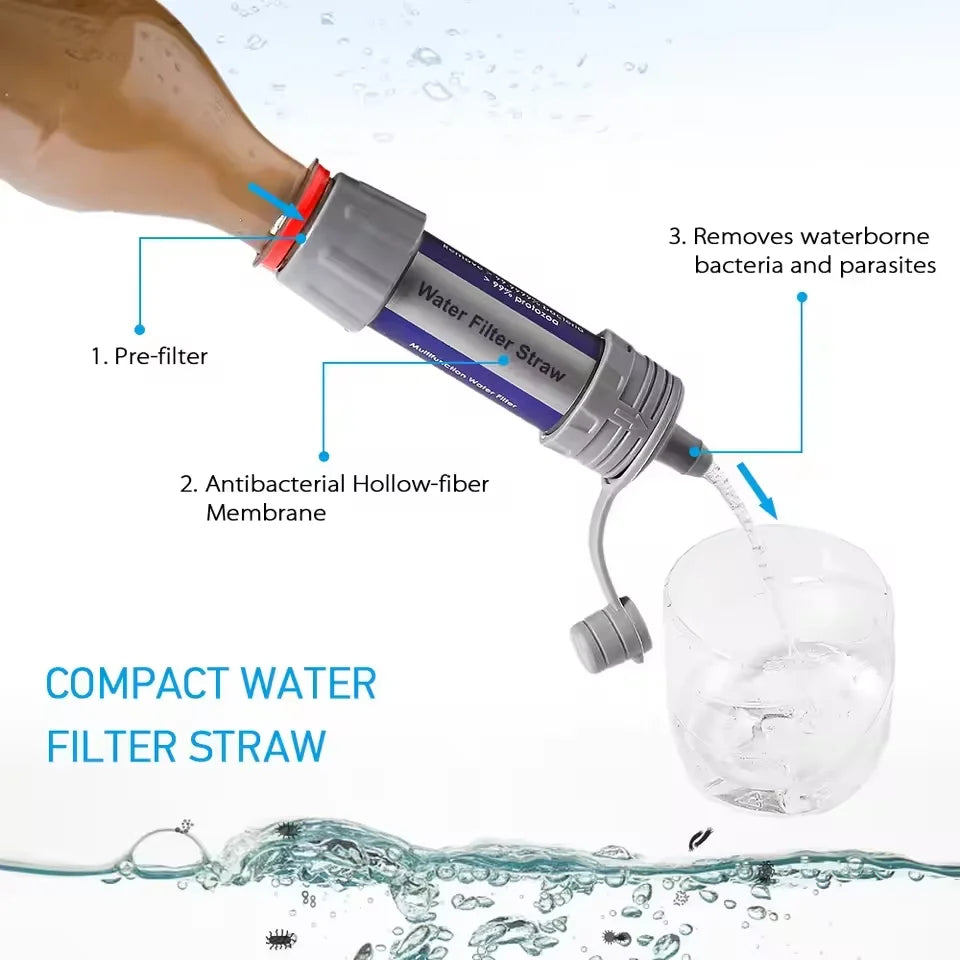 Portable Emergency Water Filter | Compact Hiking & Camping Purifier
