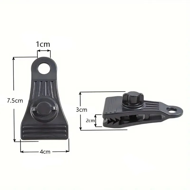 10-Pack Heavy-Duty Tarp Clips | Adjustable Locking Grip Clamps