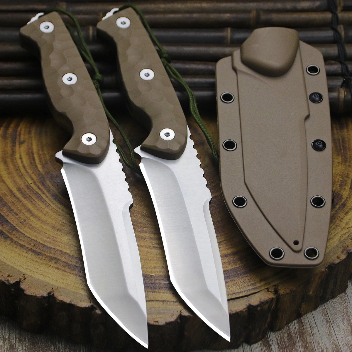 440C Steel Fixed-Blade Knife | Full Tang Fibre Handle