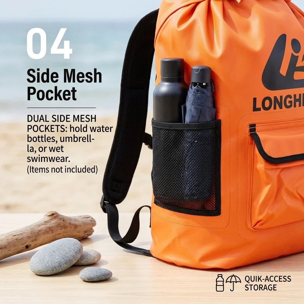 SMVP 20L Waterproof Dry Bag Backpack | PVC Roll-Top Outdoor Pack