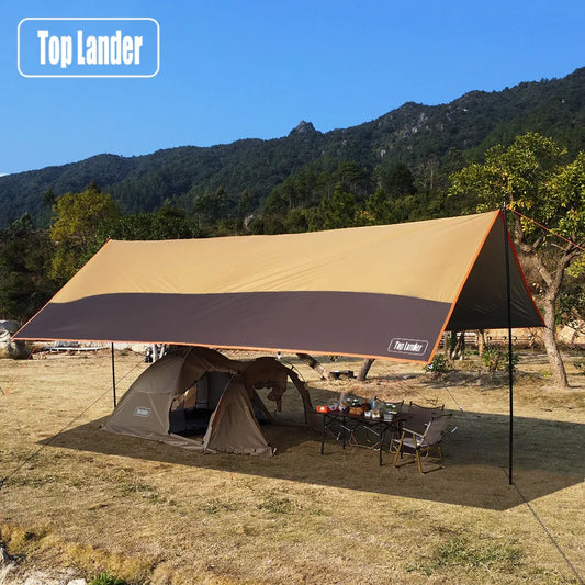 4.4m x 6m Large Waterproof Camping Tarp | Oxford Outdoor Awning & Sun Shelter