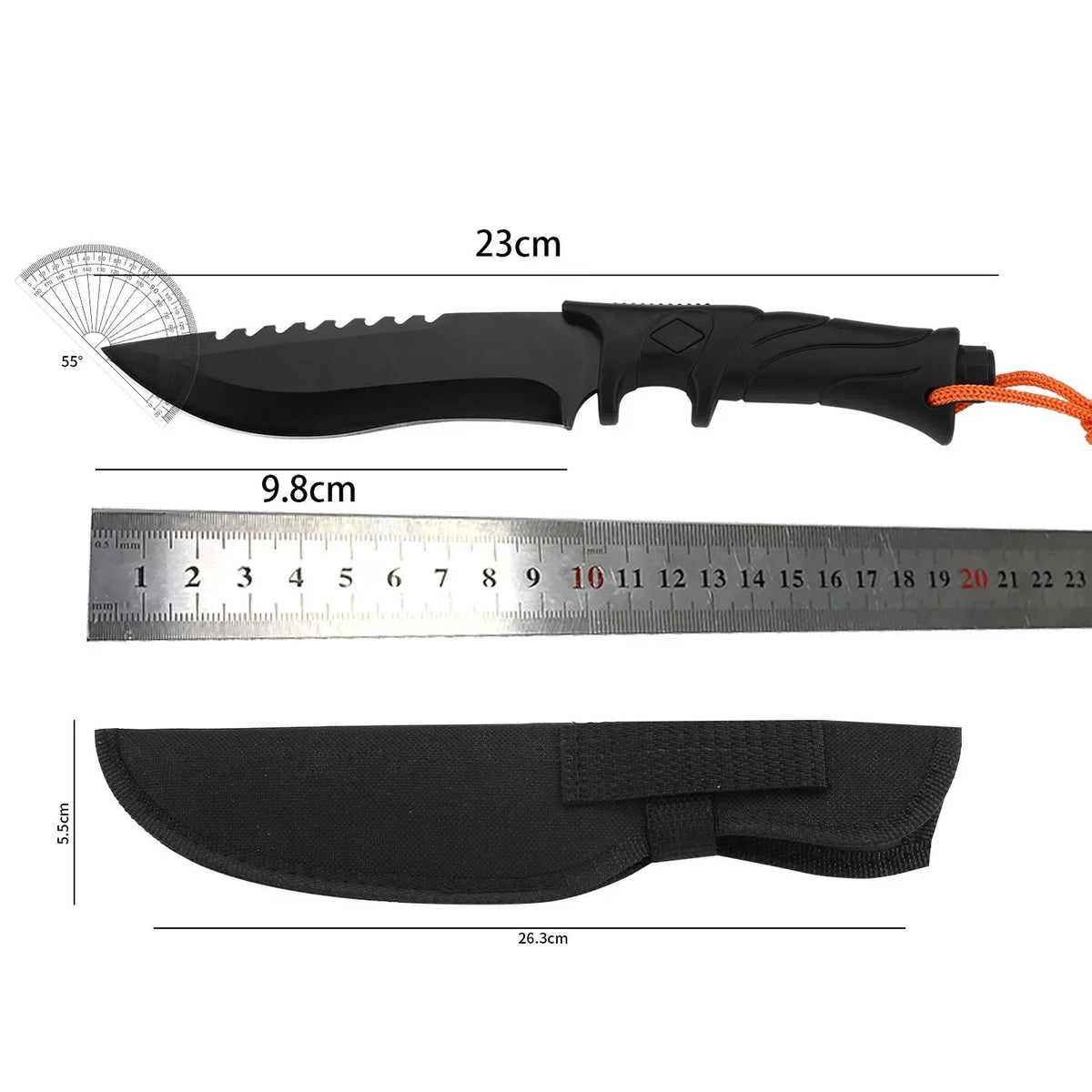 Fixed Blade Outdoor Utility Knife | 9.8cm Stainless Steel Blade