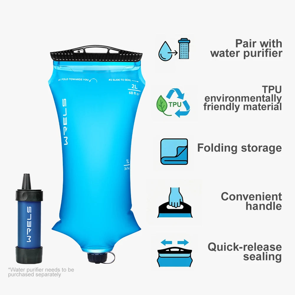 WRELS Foldable Water Collection & Filtration Bag | 2L & 3L