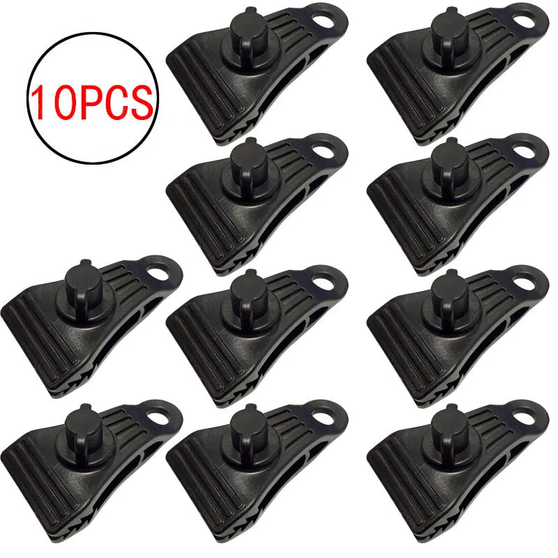 10-Pack Heavy-Duty Tarp Clips | Adjustable Locking Grip Clamps
