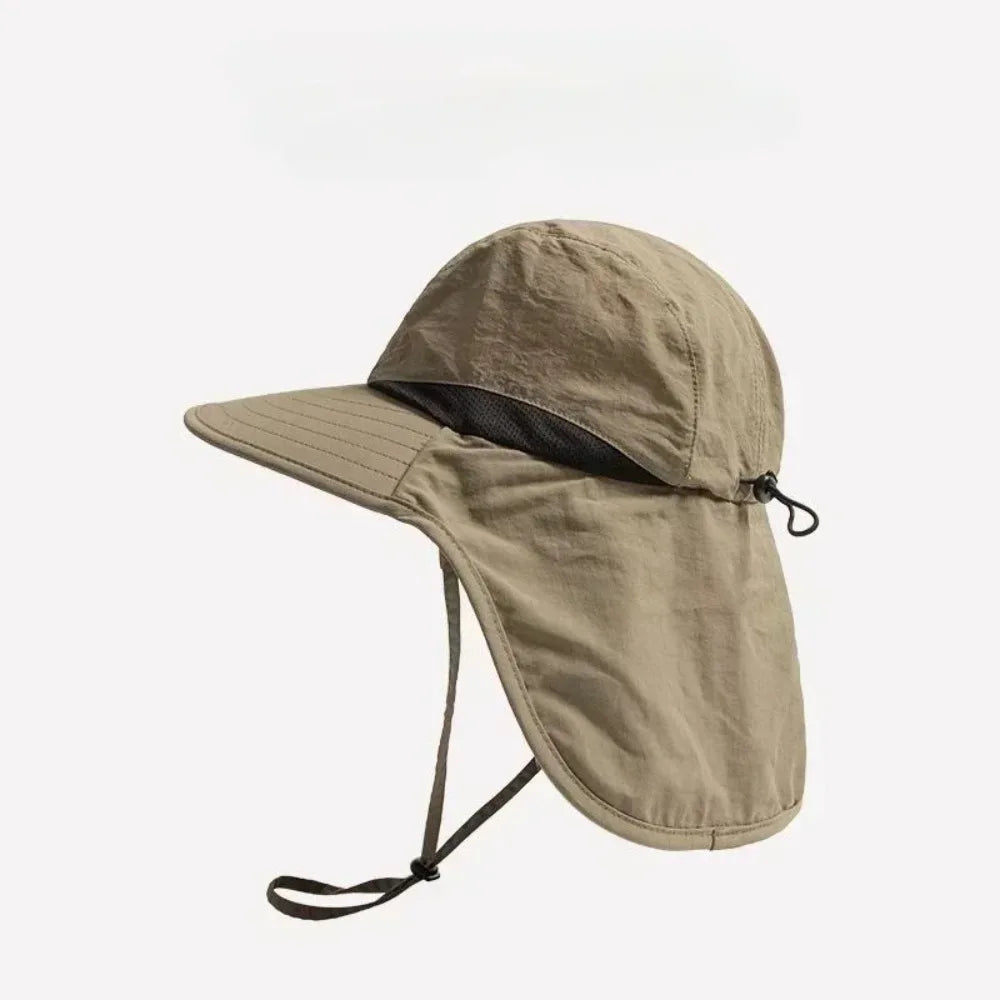 Wide Brim Quick-Dry Sun Hat with Neck Flap | Breathable Outdoor Hat
