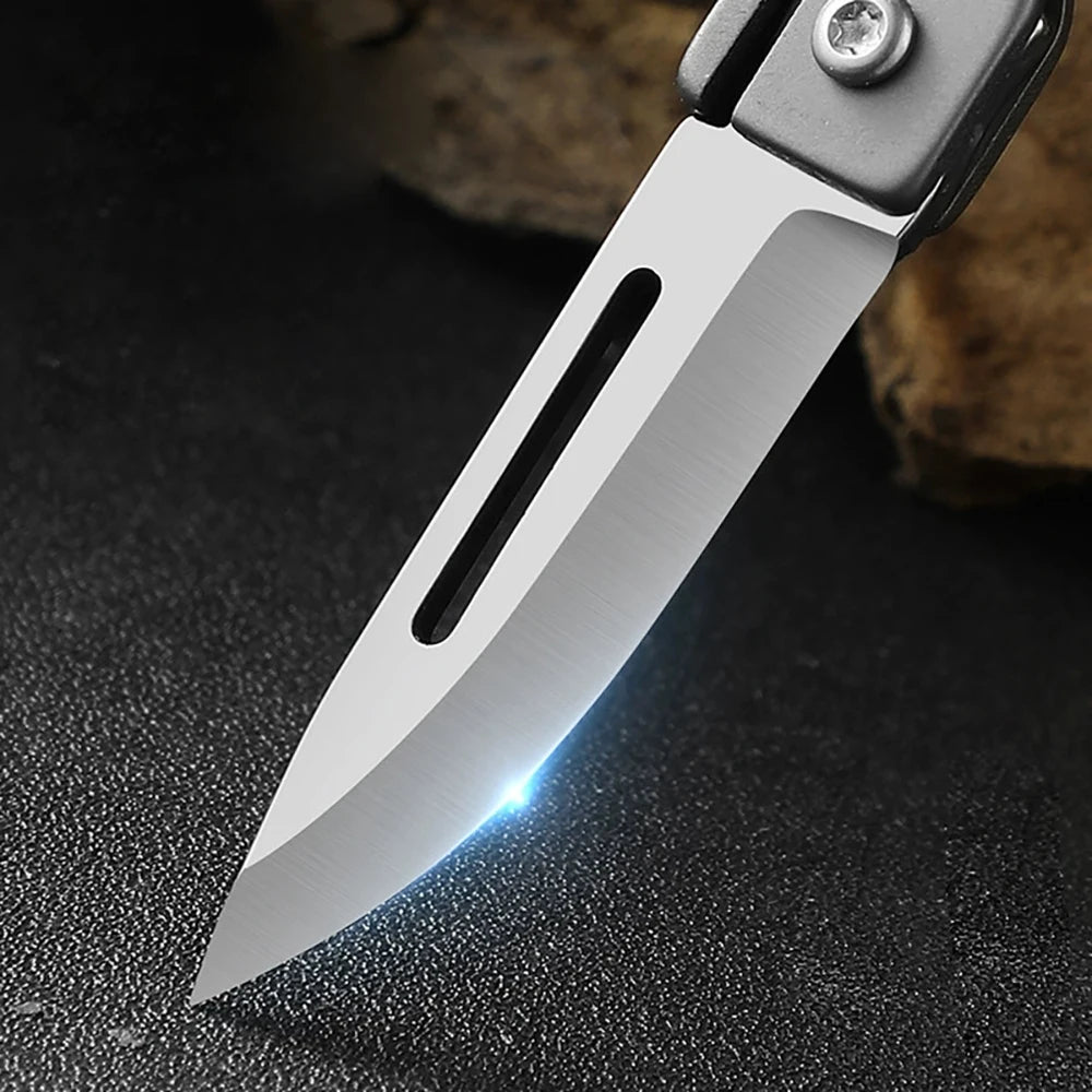 Mini Titanium Handle Folding Pocket Knife | Compact EDC Utility Knife