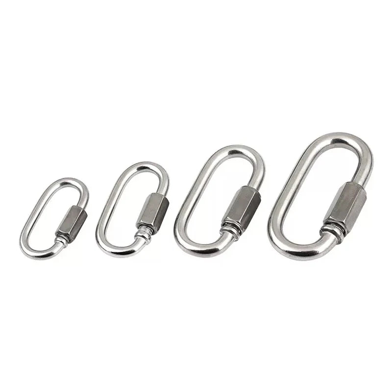 304 Stainless Steel Oval Quick Link | M3.5–M12 Screw-Lock Connector