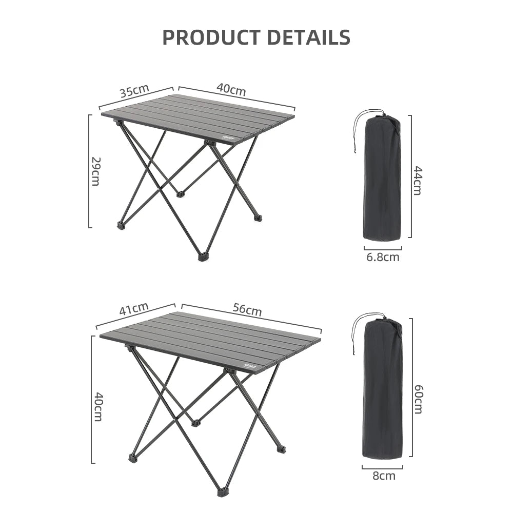 TARKA Folding Aluminium Camping Table | Lightweight Portable Camp Table