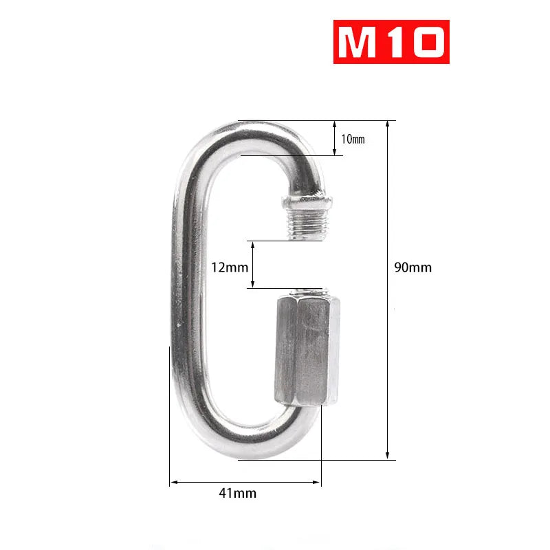 304 Stainless Steel Oval Quick Link | M3.5–M12 Screw-Lock Connector