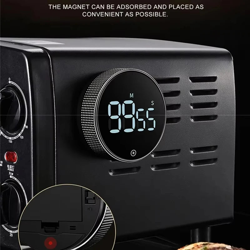 Magnetic Digital Kitchen Timer | Rotary Countdown & Stopwatch Timer