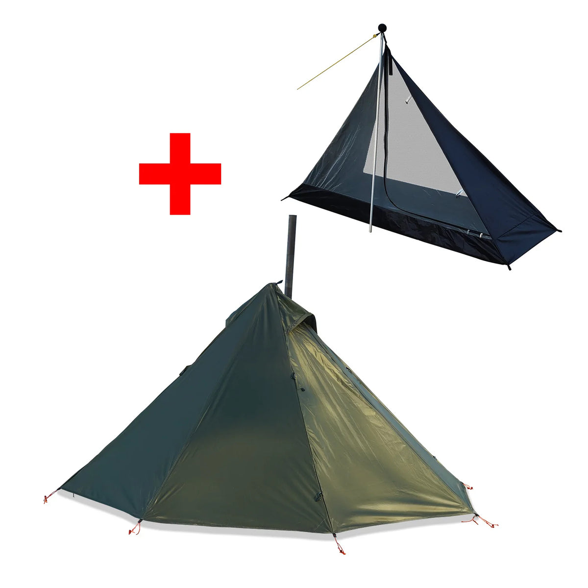 1 Person Pyramid Hot Tent with Stove Jack | Ultralight Camping & Bushcraft Shelter