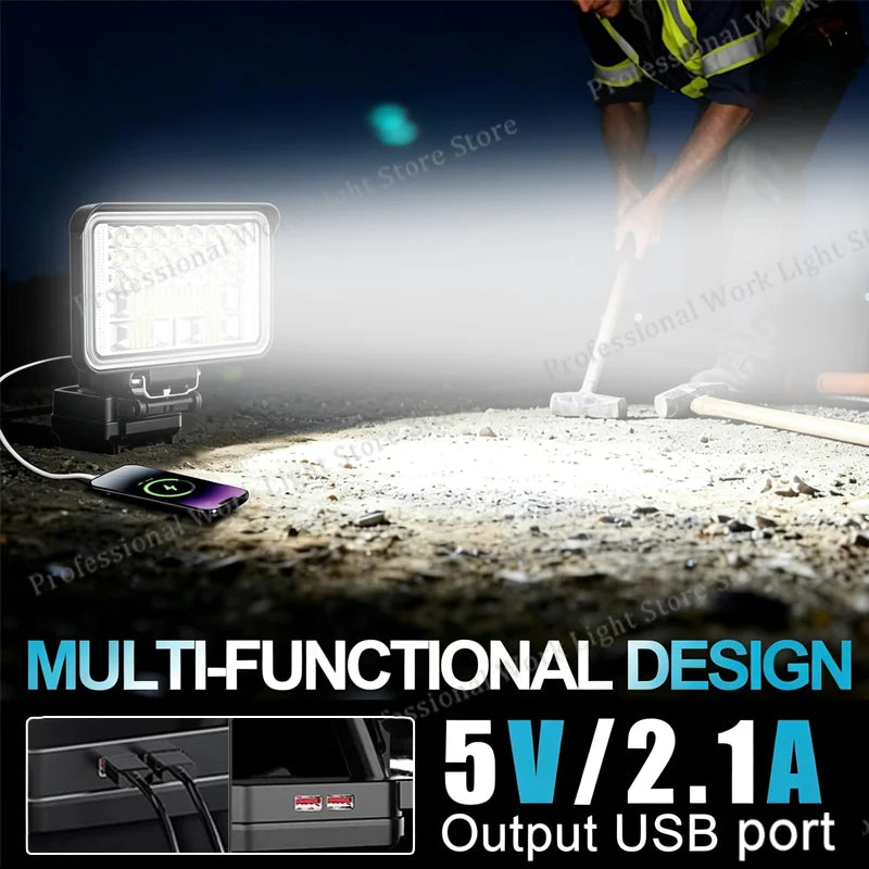 18V LED Work Light | Makita-Compatible Battery Spotlight & Floodlight