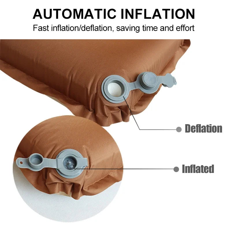 Self-Inflating Camping Pillow | Compact 3D Sponge Travel Pillow
