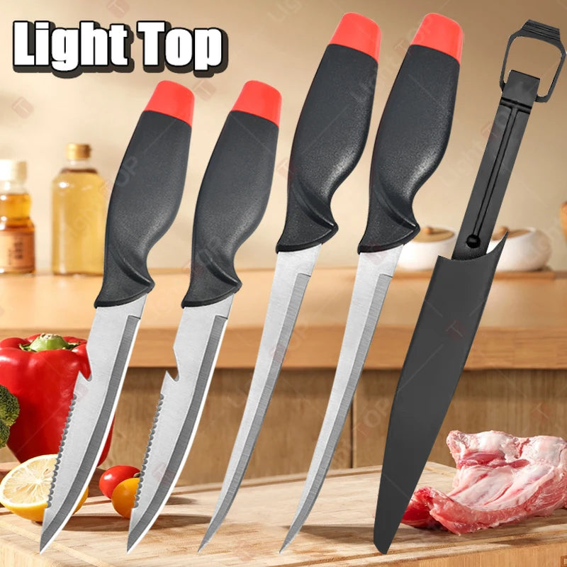 3Cr13 Stainless Steel Fish Filleting & Utility Knife | 14.4cm Blade with Cover