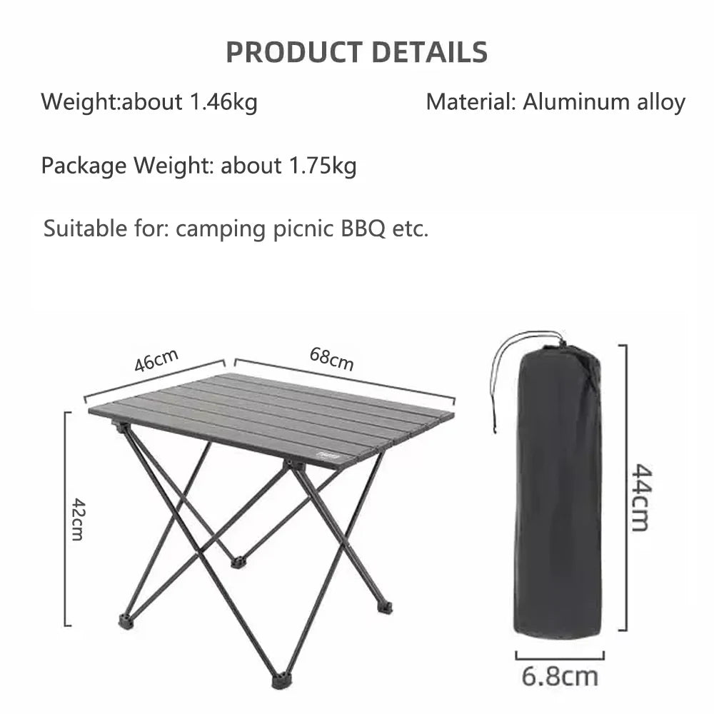 TARKA Folding Aluminium Camping Table | Lightweight Portable Camp Table