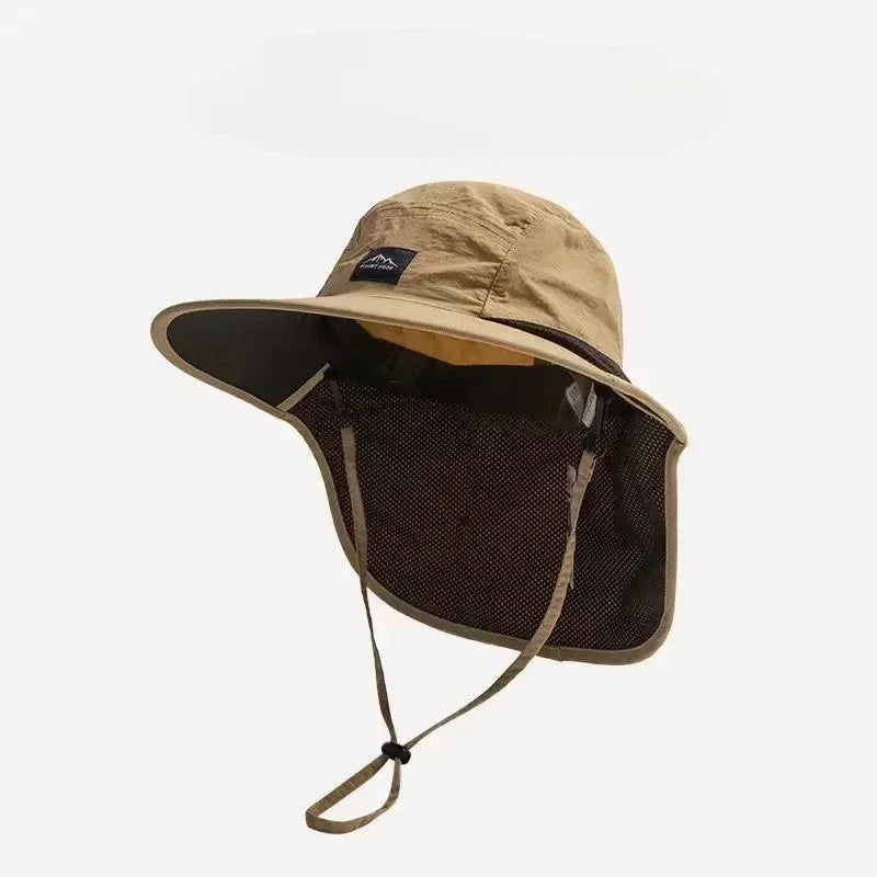 Wide Brim Quick-Dry Sun Hat with Neck Flap | Breathable Outdoor Hat