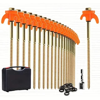 Heavy-Duty Screw-In Tent Pegs | Threaded Ground Anchors