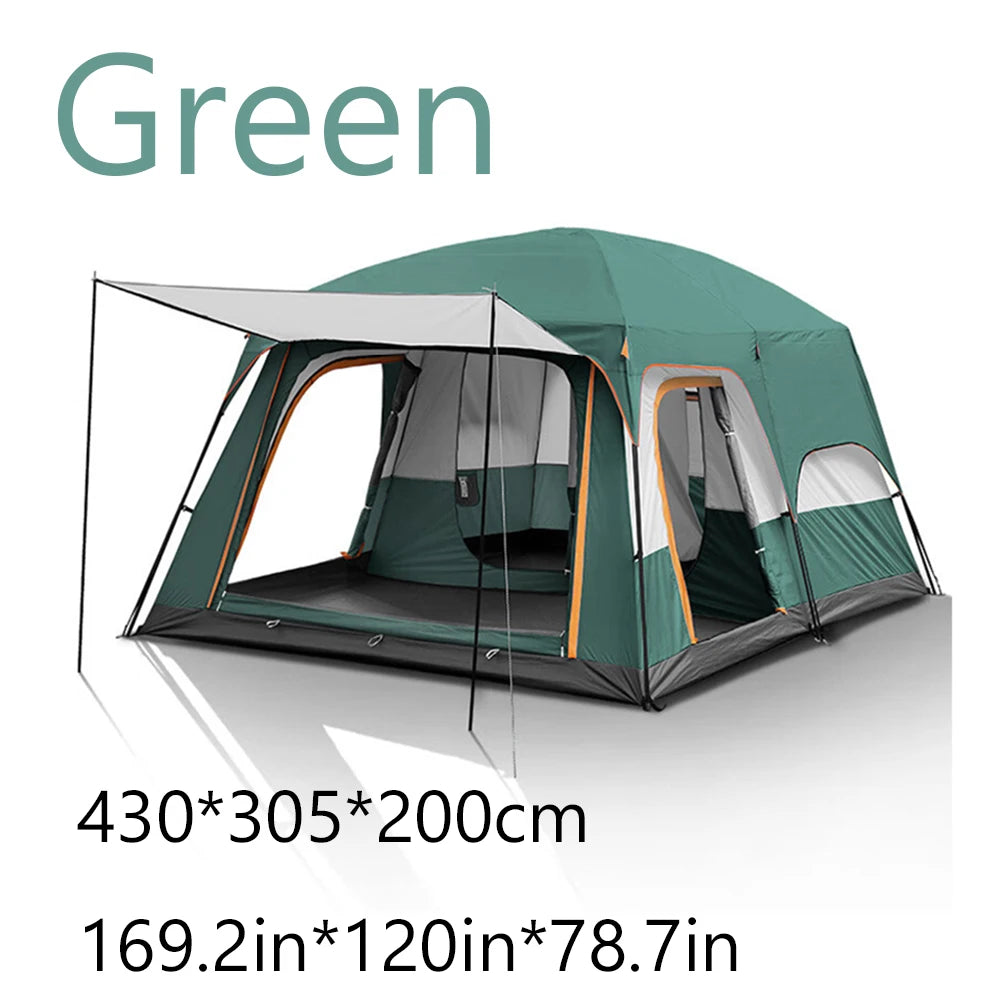 Two-Bedroom Family Camping Tent with Living Area | Large Multi-Room Outdoor Tent