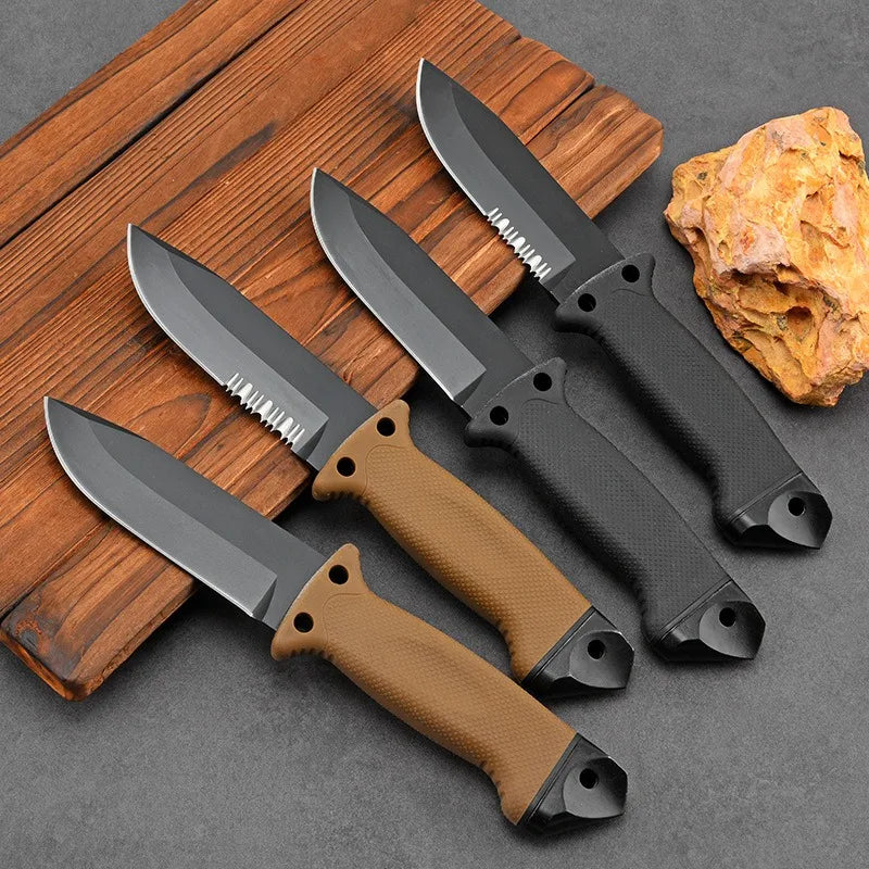 Stainless Steel Fixed-Blade Knife | One-Piece Design with Protective Sheath