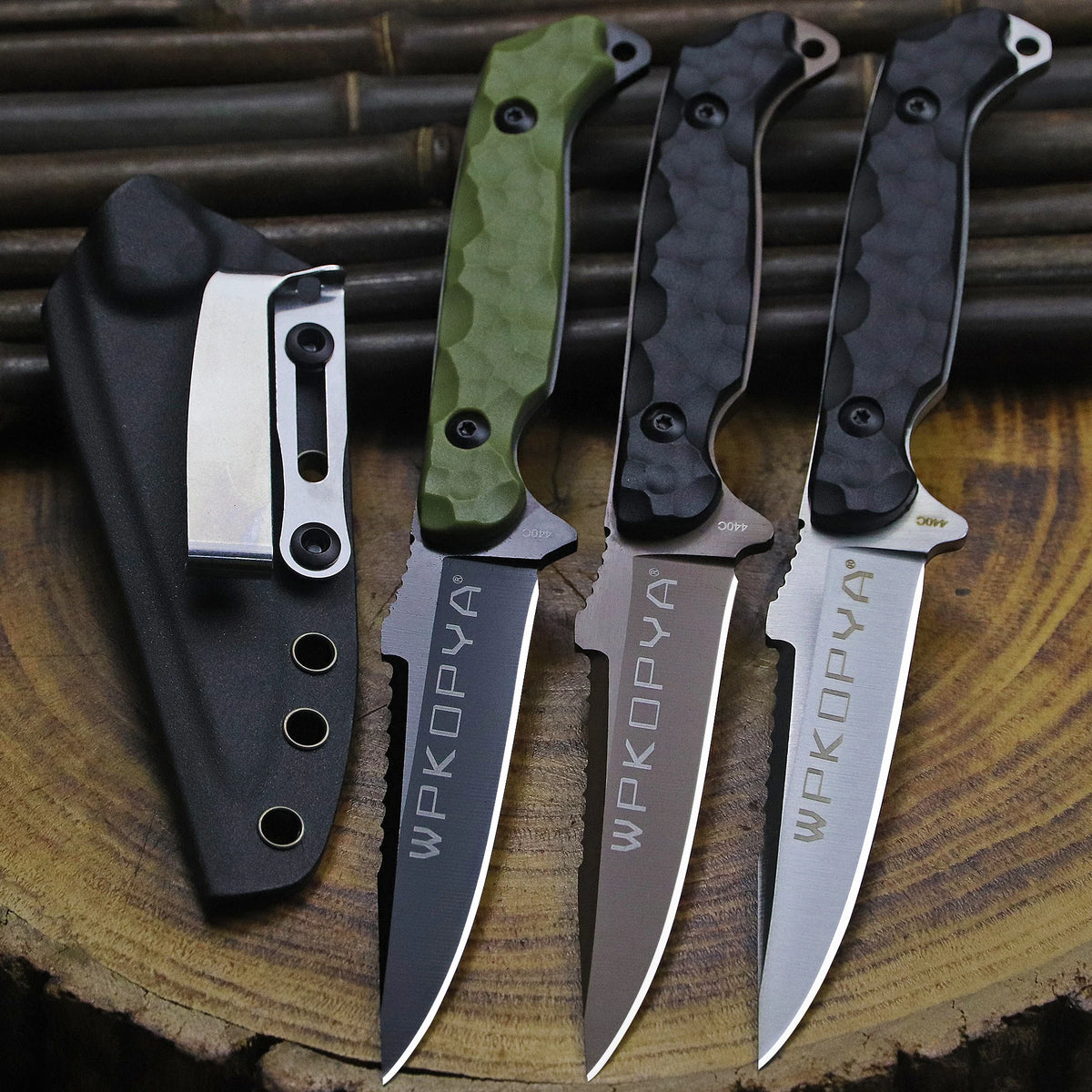 WPKOPYA 440C Fixed Blade Knife | 3 Styles | Compact Outdoor Knife with Sheath