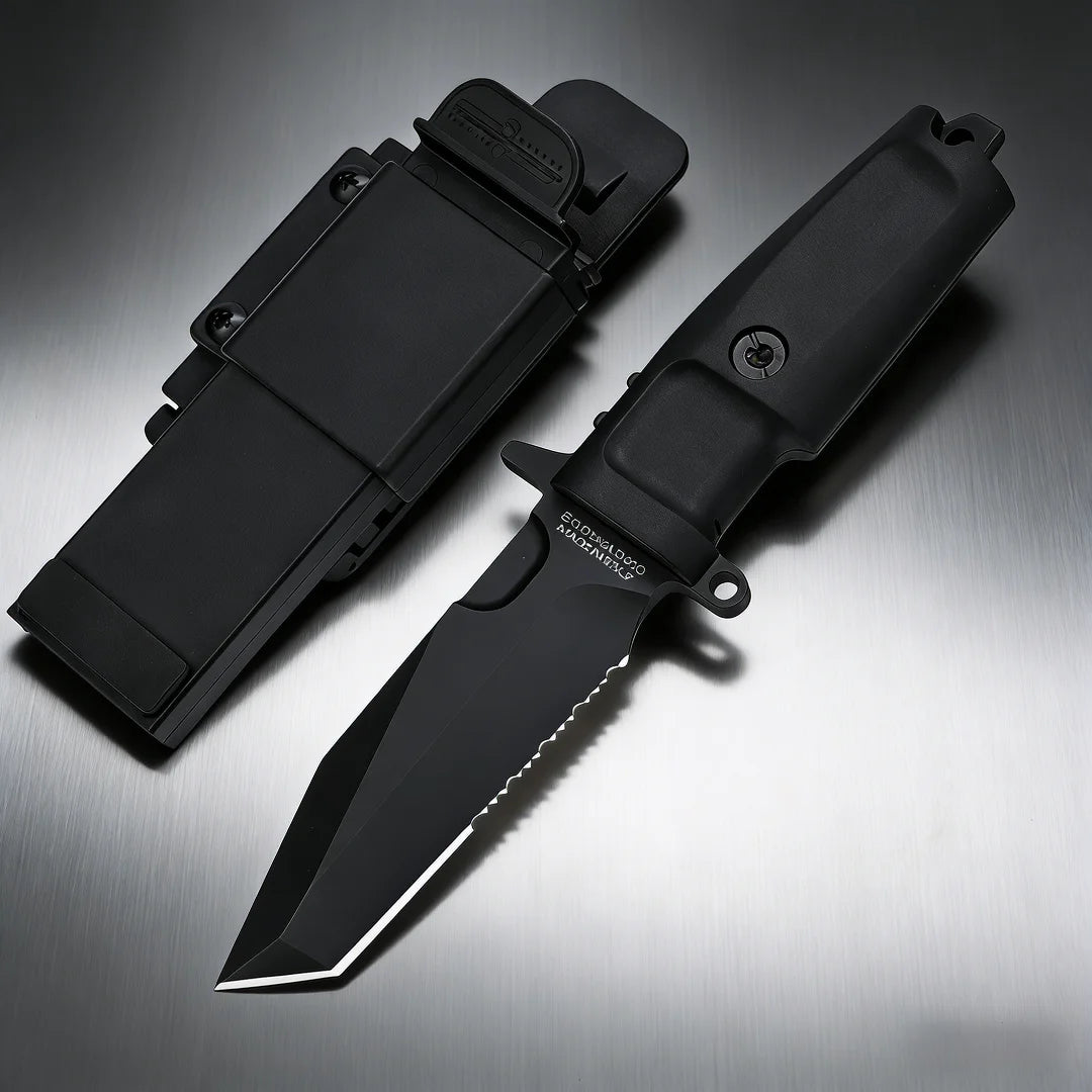 N690 Steel Compact Fixed-Blade Knife | 19cm Straight Blade with Sheath