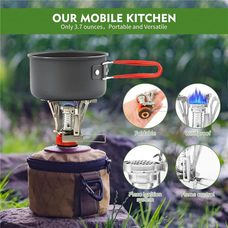 Portable Folding Camping Stove Kit | Gas Canister Converter & Stabiliser