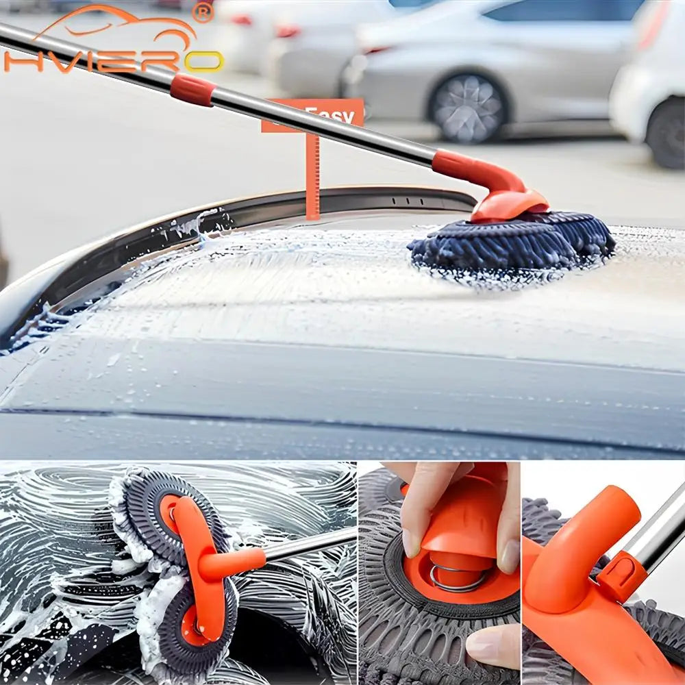 Long-Handle Microfibre Car Wash Mop | 113cm Vehicle Cleaning Brush