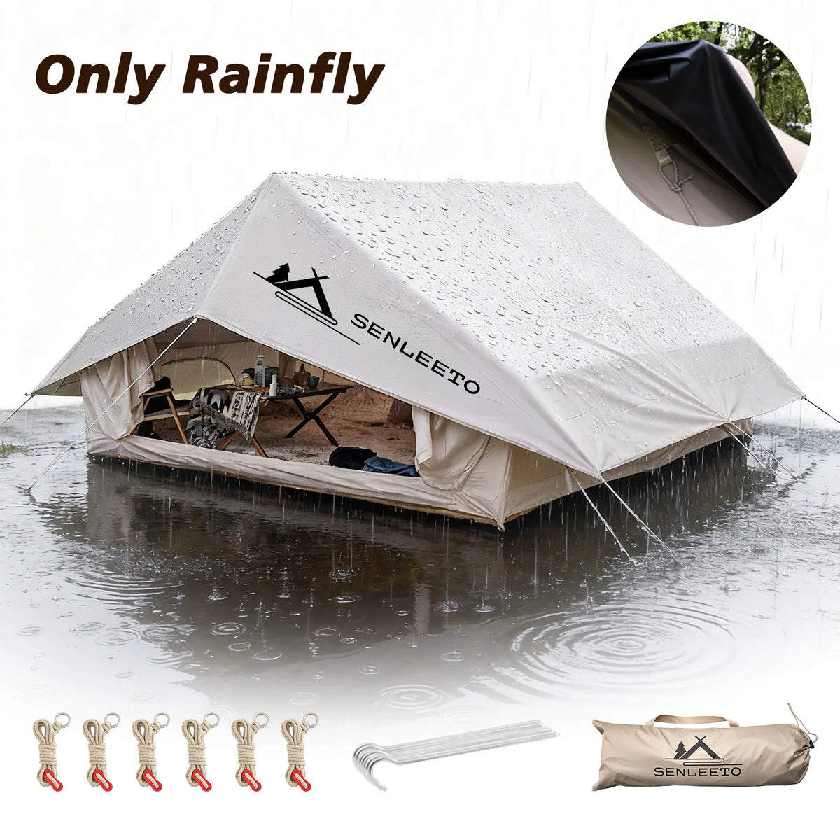 10ft x 13ft Waterproof Camping Tarp | Reflective Oxford Rainfly & Sun Shelter