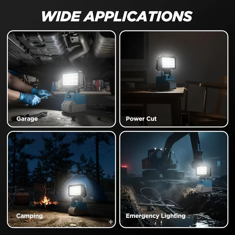 15-LED Work Light | Makita-Compatible 18V Battery Spotlight