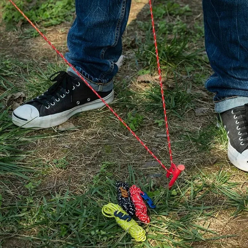 4-Pack Reflective Tent Guy Lines | 4m with Aluminium Tensioners