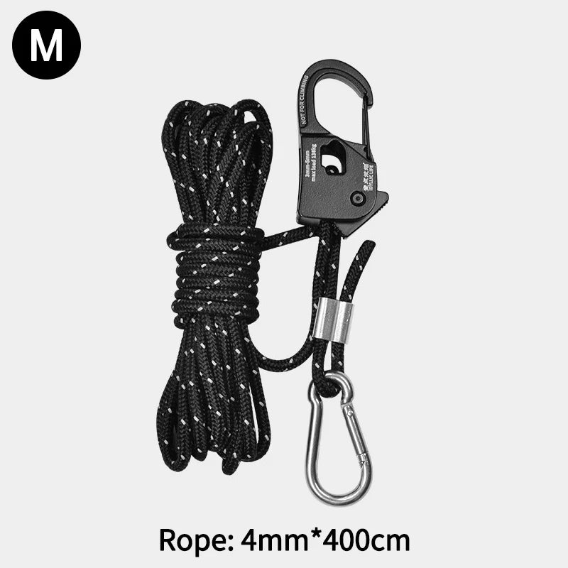 Self-Locking Aluminium Tent Rope Tensioner | S, M & L Sizes
