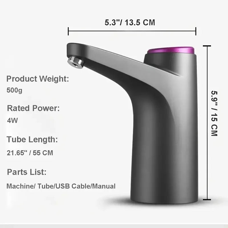 USB Rechargeable 5-Gallon Water Dispenser | Automatic Electric Bottle Pump