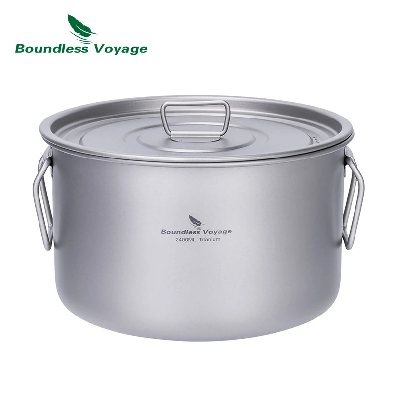 Titanium Camping Cookware Set | Lightweight Nesting Pots & Kettle