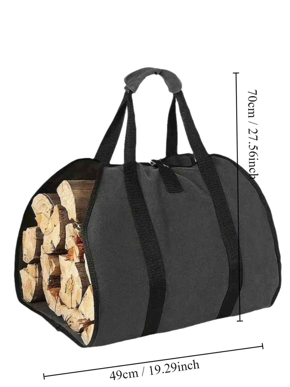 Heavy-Duty Canvas Firewood Carrier | Large Log Carry & Storage Bag