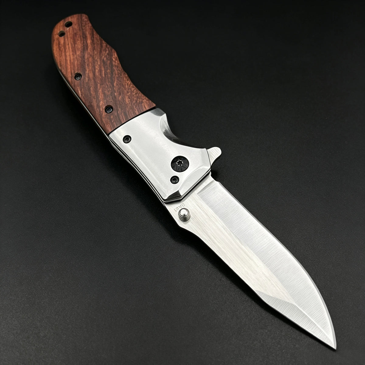 Folding Pocket Utility Knife | 5Cr13MoV Blade | Walnut Wood & 420 Steel Handle