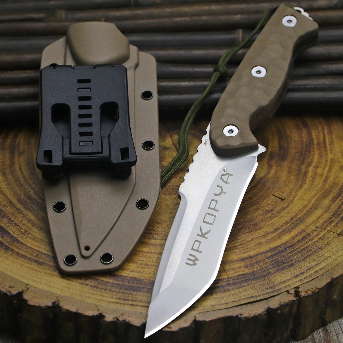 440C Steel Fixed-Blade Knife | Full Tang Fibre Handle