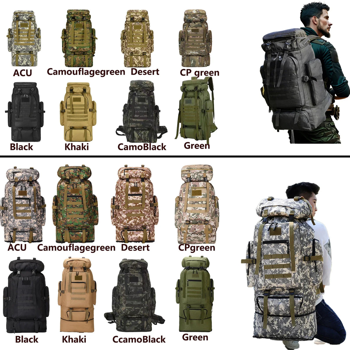Thuram 80L/100L Large Hiking Backpack | Oxford Camping & Travel Pack