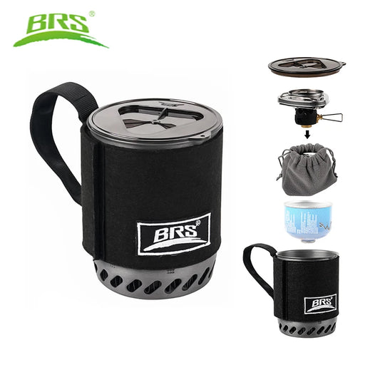 BRS-61 Integrated Camping Stove System | 1500W Heat-Exchange Cooking Pot
