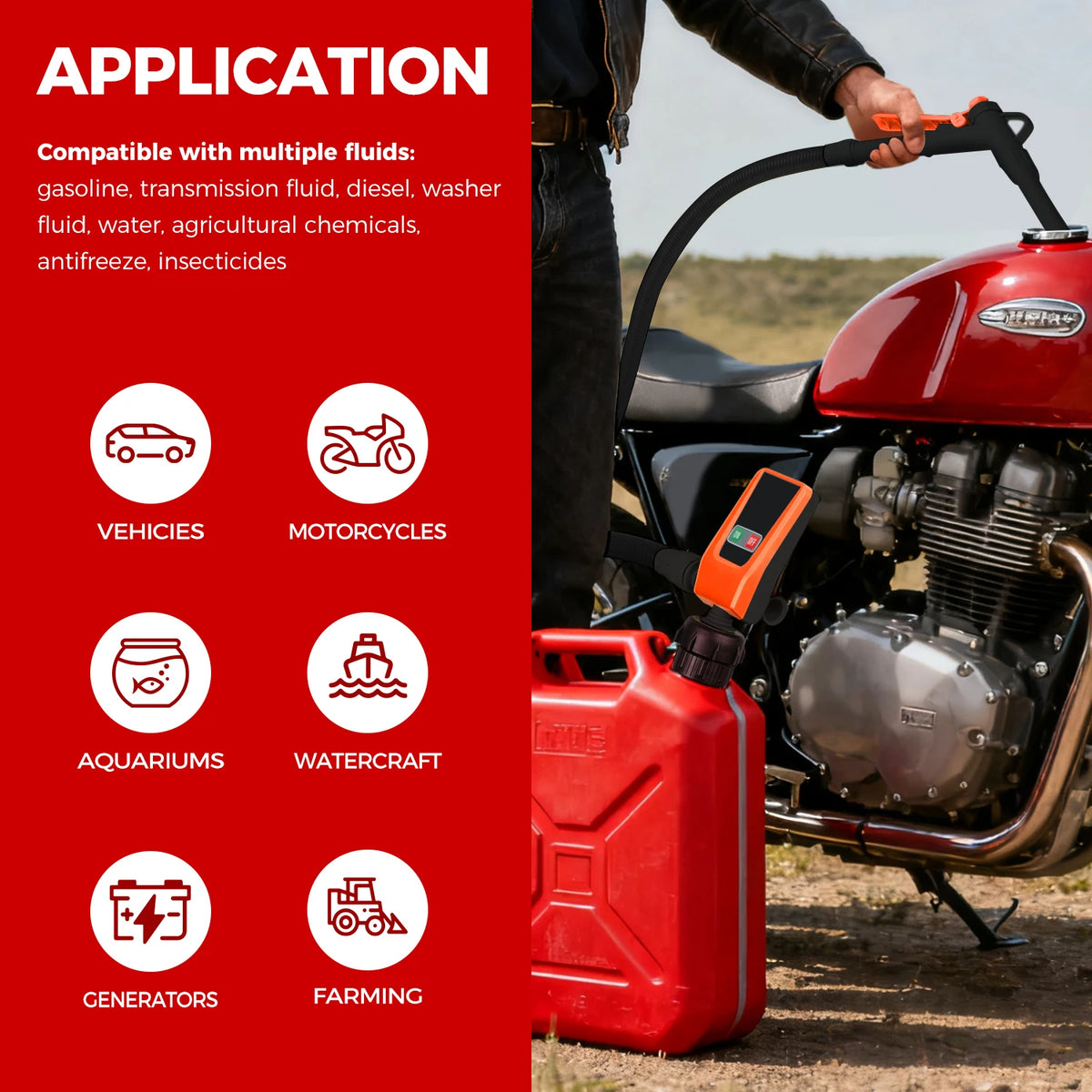 Portable Electric Fuel Transfer Pump | 12V/Battery Powered 3.2 GPM Pump