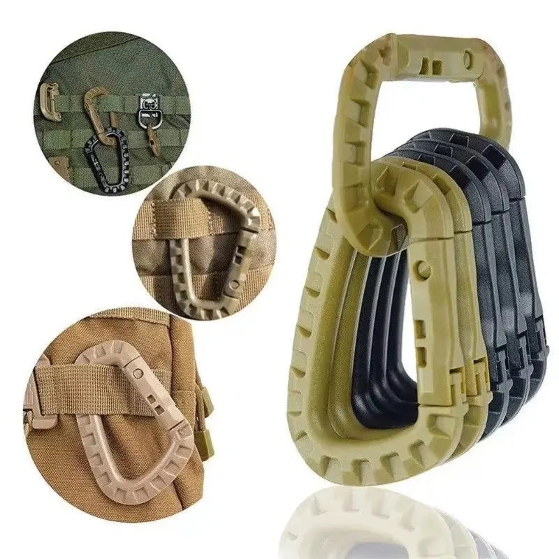Tactical D-Ring Gear Carabiner Clip | 40kg Rated Accessory Hook