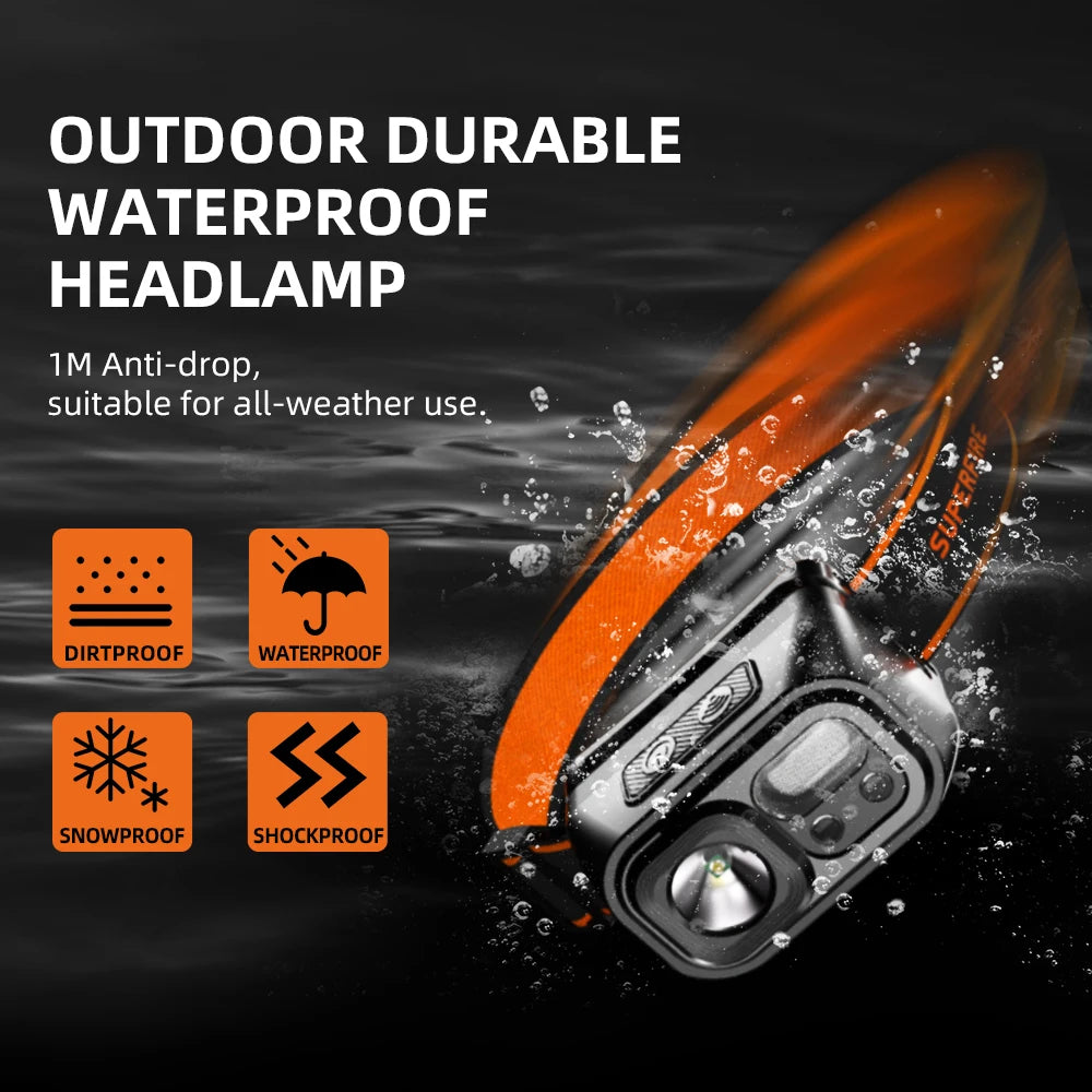SUPERFIRE HL23 Series Rechargeable LED Headlamp | Sensor Control IP44