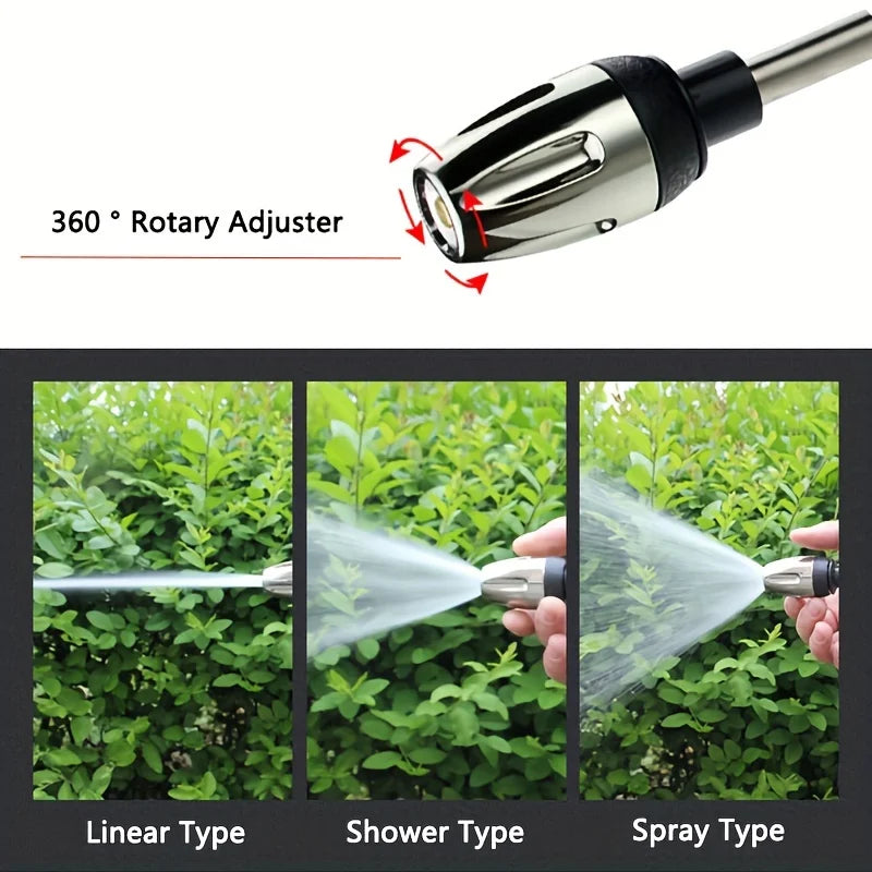 High-Pressure Garden Hose Spray Gun | Long-Reach Car Wash & Foam Nozzle